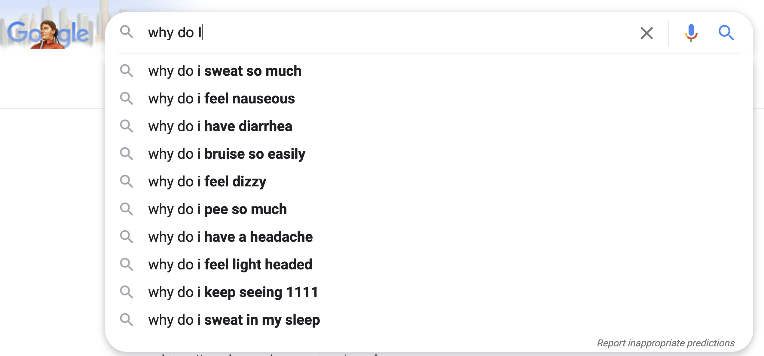 examples of google search suggestions